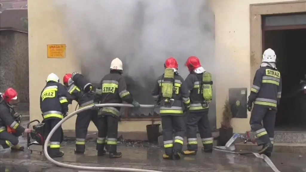 Pożar w centrum Lubawki