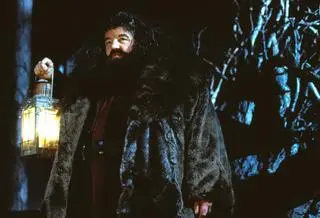 Robbie Coltrane jako Hagrid w filmie o Harrym Potterze