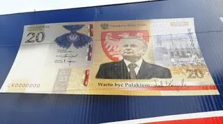 Front of a collector banknote with Lech Kaczyński