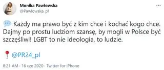 Wpis Moniki Pawłowskiej z 16 czerwca 2020 roku