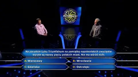 "Milionerzy": polskie miasta wyryte na Łuku Triumfalnym. Oto pytanie za milion złotych