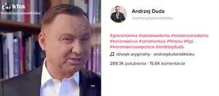 Prezydent Andrzej Duda założył konto na TikToku pod koniec marca