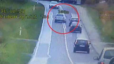 Wyprzedzała na zakręcie, "cudem uniknęła czołowego zderzenia"