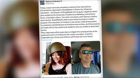 Śmierć wolontariuszy z Hiszpanii i Kanady pod Bachmutem. Rosjanie ostrzelali ich konwój