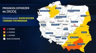 Prognoza zagrożeń IMGW na środę