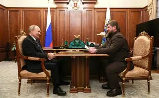 Władimir Putin i Ramzan Kadyrow w 2023 roku