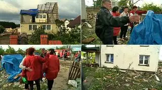 Skutki nawałnicy w Zawałach koło Torunia