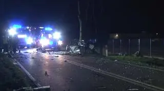 Wypadek między Suszem a Iławą. Osobowe audi uderzyło w drzewo, kierowca nie żyje