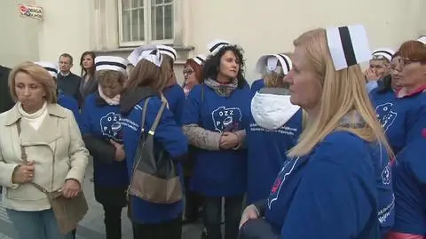 Nurses from Przemyśl came to Warsaw to voice their protest