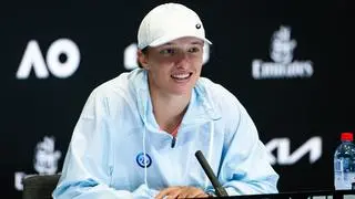 Iga Świątek at a press briefing after advancing to Australian Open 3rd round