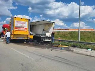 Dwie ciężarówki zderzyły się na autostradzie A1