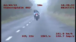 Motocyklista pędził 160 km/h na "czterdziestce"