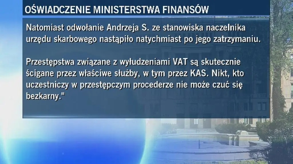 Byli współpracownicy Banasia z zarzutami. Ministerstwo Finansów wydaje oświadczenie