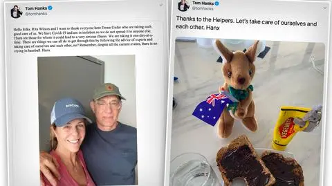 Zakażony koronawirusem Tom Hanks wyszedł ze szpitala