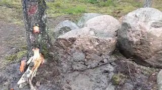 Głazy które miały być użyte do budowy trasy rowerowej zostały skradzione prawdopodobnie we wtorek 5 lipca