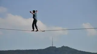 Highline w kamieniołomach pod Wrocławiem