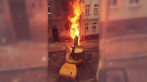 koparka pozar
