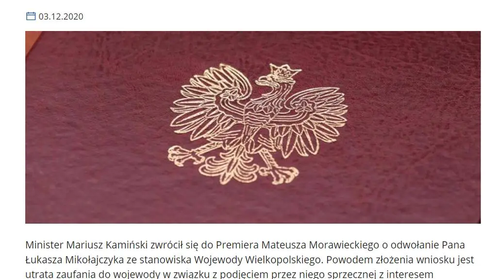 Komunikat MSWiA