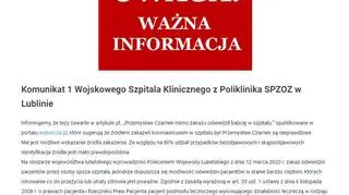 Oświadczenie szpitala