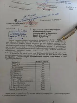 Zdjęcie pisma Komendy Miejskiej Policji w Bydgoszczy obiegło media społecznościowe