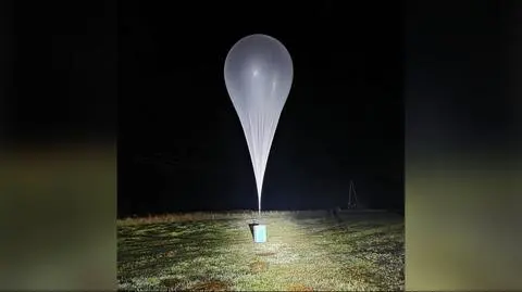 Na posesji wylądował balon
