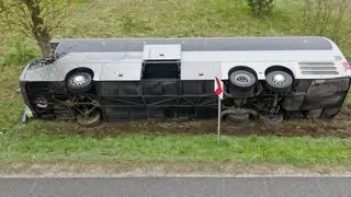 Wypadek autokaru w miejscowości Polaki koło Siedlec