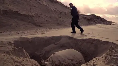 Sztormy odsłoniły 600-kilogramową minę morską