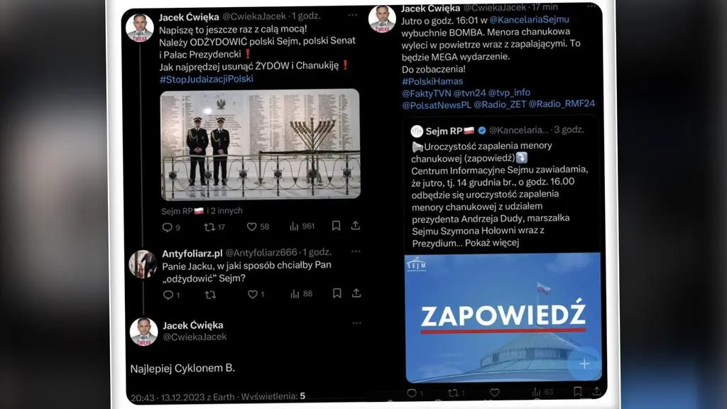 Wpisy na profilu Jacka Ćwięki