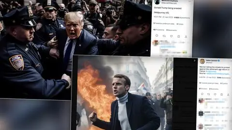 Macron protestuje przeciw samemu sobie, Trump szarpie się z policją