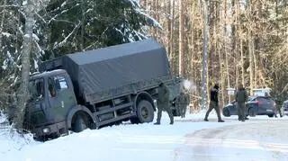 Wypadek wojskowej cieżarówki
