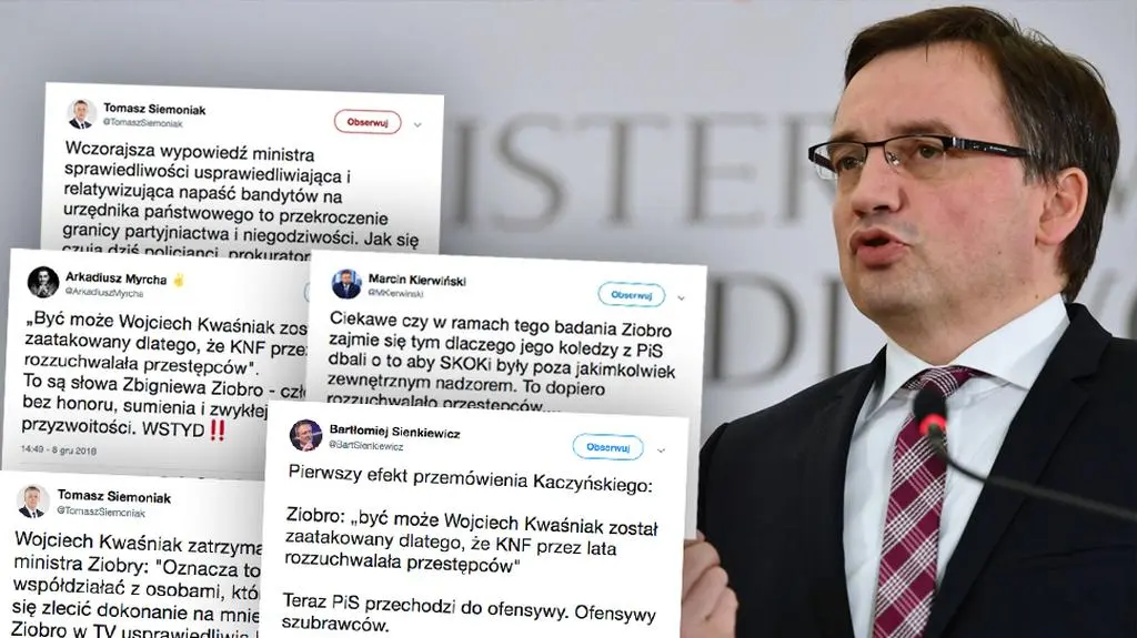 Ziobro o pobiciu Kwaśniaka