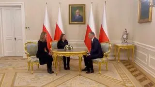 Barbara Wąsik i Romualda Kamińska u prezydenta Andrzeja Dudy