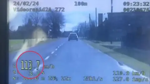 Przekroczył prędkość o 63 kilometry na godzinę. Nagranie