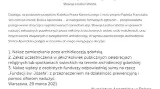 Komunikat ws. arcybiskupa Głódzia
