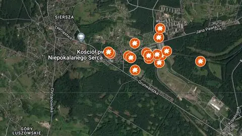 Mapa zapadlisk w Trzebini