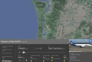 Lot z Everett do San Francisco został przekierowany do Portland