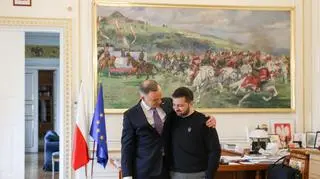 Andrzej Duda i Wołodymyr Zełenski w Pałacu Prezydenckim