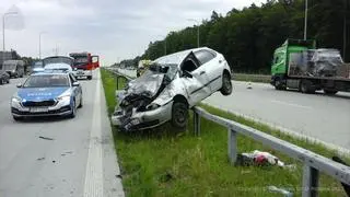 Wypadek na A1 koło Radomska