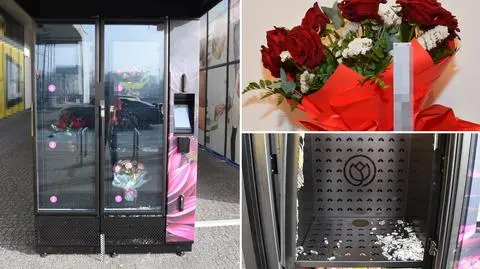 Wybił szybę w kwiatomacie i ukradł bukiet
