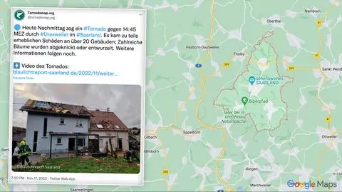 Trąba powietrzna w Niemczech. "Cegły latały w powietrzu"