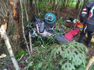 Wypadek motocyklisty w Izdebkach (woj. podkarpackie)