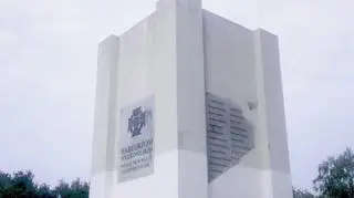 Pomnik jest pomalowany do połowy