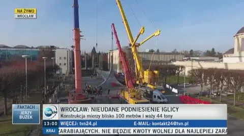Nieudane podniesienie Iglicy we Wrocławiu