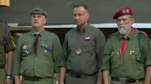 Prezydent Andrzej Duda w bazie harcerskiej Orle Gniazdo