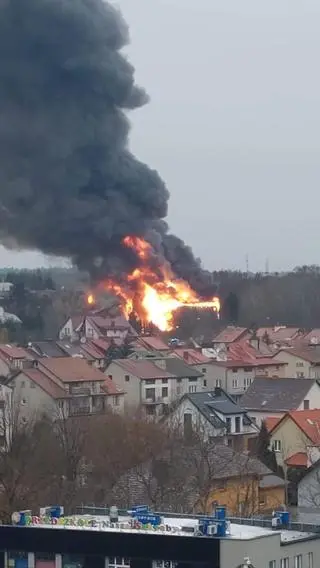 Pożar hali sportowej w Białymstoku