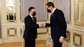 Mateusz Morawiecki spotkał się z Wołodymyrem Zełenskim 