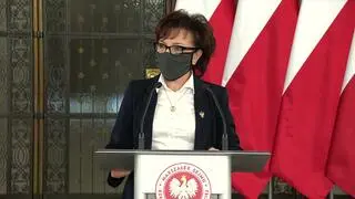 Elżbieta Witek na konferencji prasowej