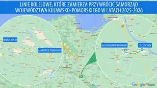 Połączenia kolejowe, które mają zostać przywrócone w województwie kujawsko-pomorskim