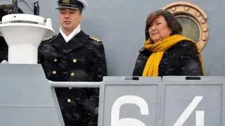Anna Komorowska na ORP "Śniardwy"