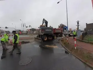 Utrudnienia na DK 45 w Wieluniu